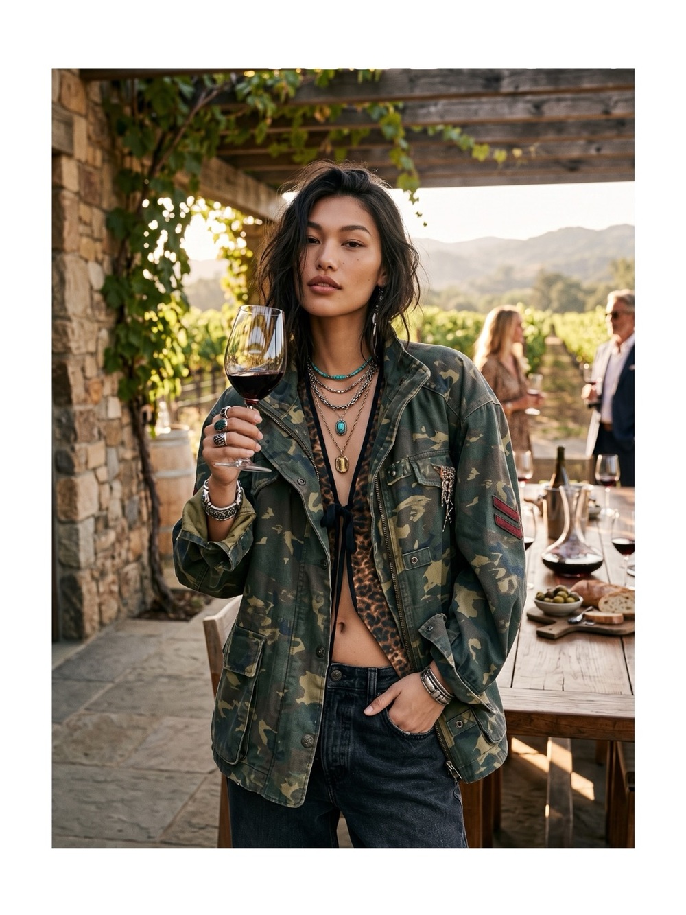 new FP x We The Free ❂ Arya Utility Camo Field Jacket ❂ Olive Camo Print ❂ XL